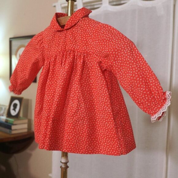 Vintage 90s Baby Togs Red White Floral A-Line Baby Top - Picture 5 of 8